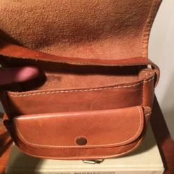 Vintage leren tasje/ saddle bag cognac
