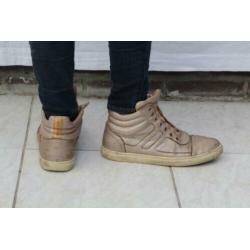bronzen leren sneakers. Mt 40 Merk Fretons