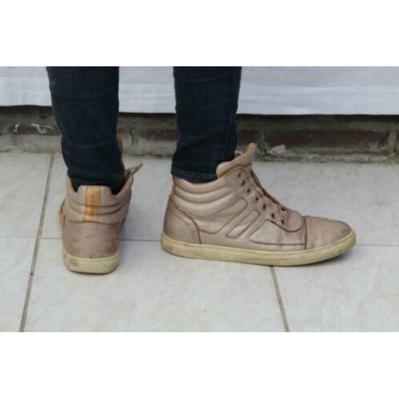 bronzen leren sneakers. Mt 40 Merk Fretons