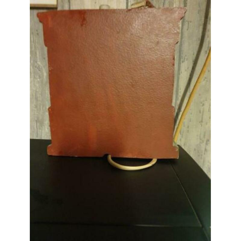 Vintage mini schouw openhaard/lamp/tafellamp-roodbruin