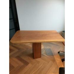 Hard hout gelakt met boten lak.gebruikt als bureau.