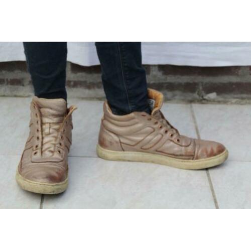 bronzen leren sneakers. Mt 40 Merk Fretons
