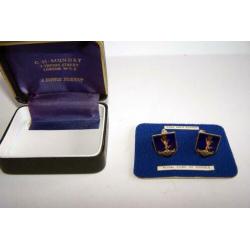 Set manchetknopen Royal Corp of Signals. Hard Gold Plated.