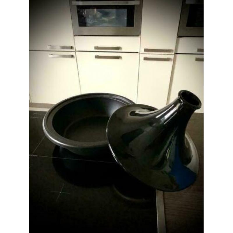 Tajine Le Creuset pan ebbenzwart gietijzer 31 cm ø inductie