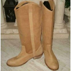 Exclusive cowboy leren cognac laarzen maat 39
