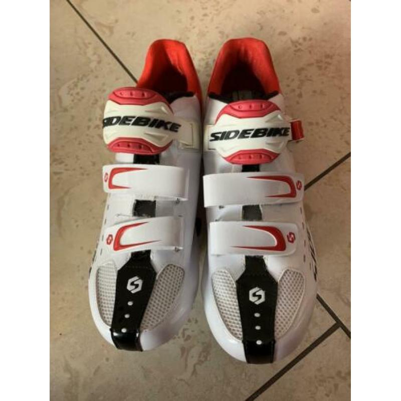 Fietsschoenen, wit/rood van merk sidebike