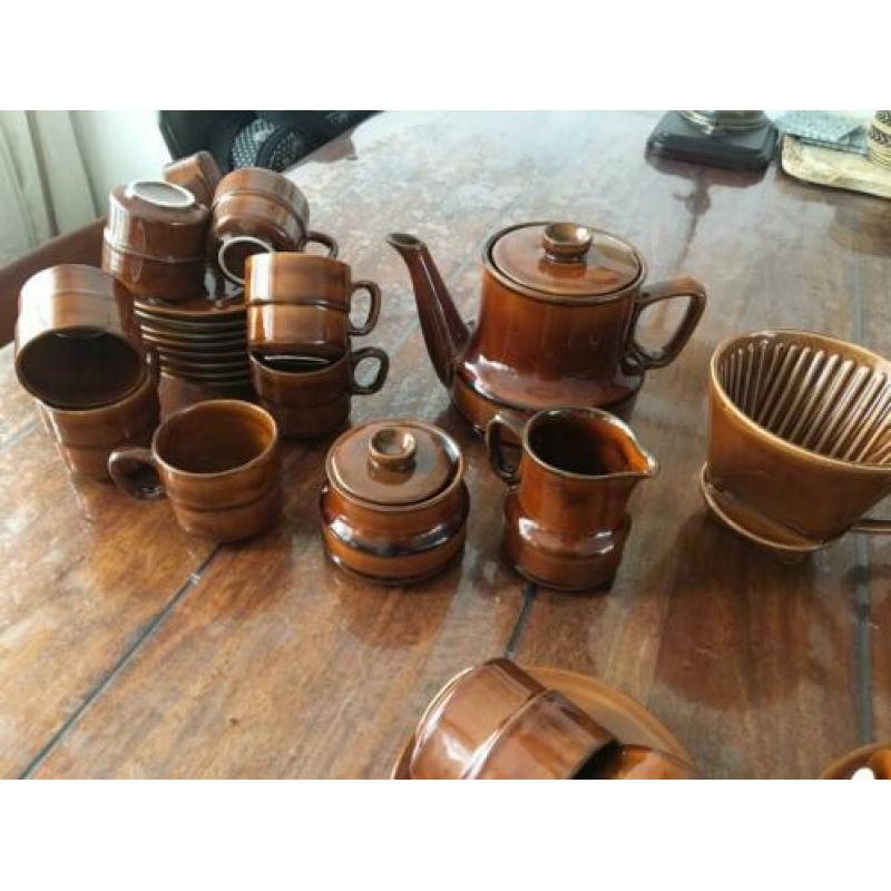 Vintage servies bruin tulowice