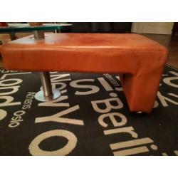 Design salontafel glas en leer
