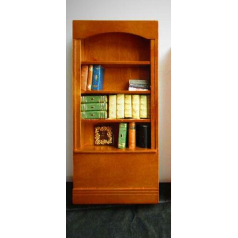 Bibliotheekkast~Boekenkast + Boeken Poppenhuis~Miniatuur~Kas