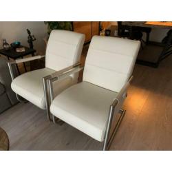 2x fauteuil Henders en Hazel Angelica wit leer