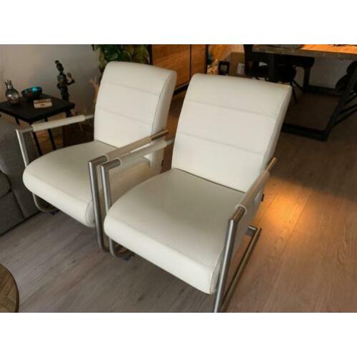 2x fauteuil Henders en Hazel Angelica wit leer