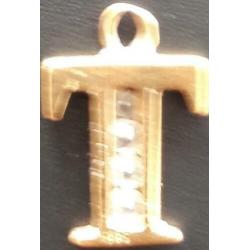 Gouden 585 hangertje met 4 briljantjes 1,5x1,2 cm, 2 gram