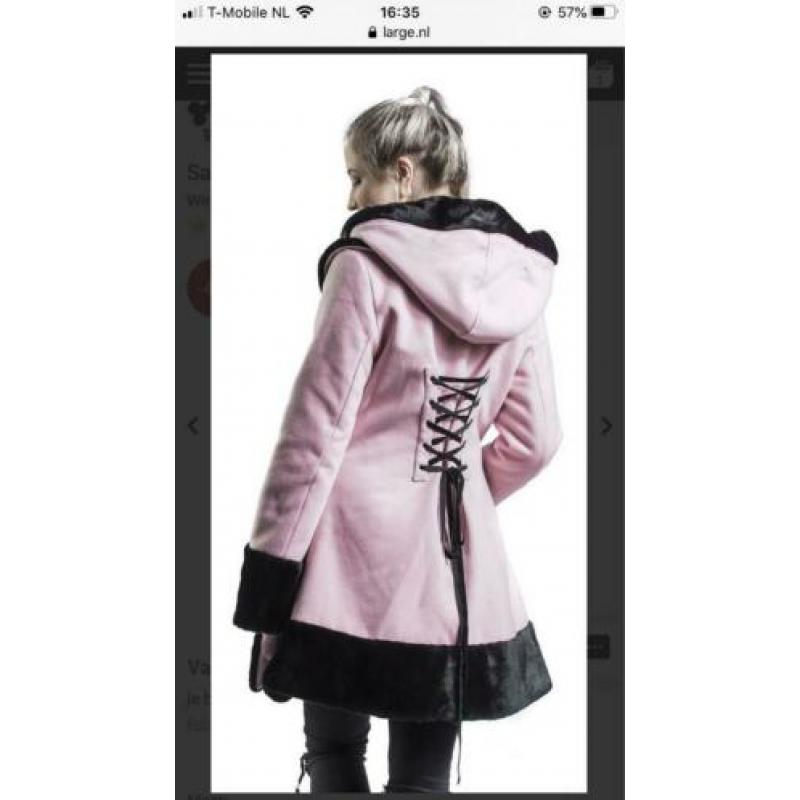 Hell bunny winterjas jane coat lolita , kawaii maat L