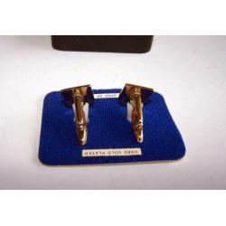 Set manchetknopen Royal Corp of Signals. Hard Gold Plated.