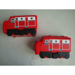 Twee koffers vol met Chuggington treintjes