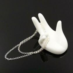 Nieuw! 925 echt zilveren schakelcollier ketting Jasseron cm