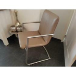 4/6 mokka industrieel eetkamerstoelen/kantoorstoel leer