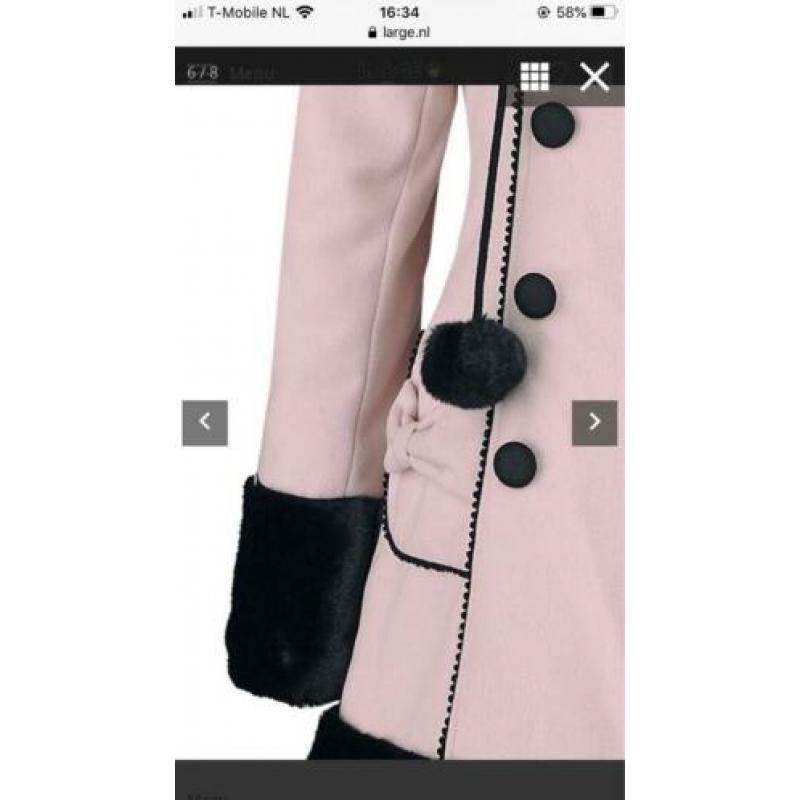 Hell bunny winterjas jane coat lolita , kawaii maat L