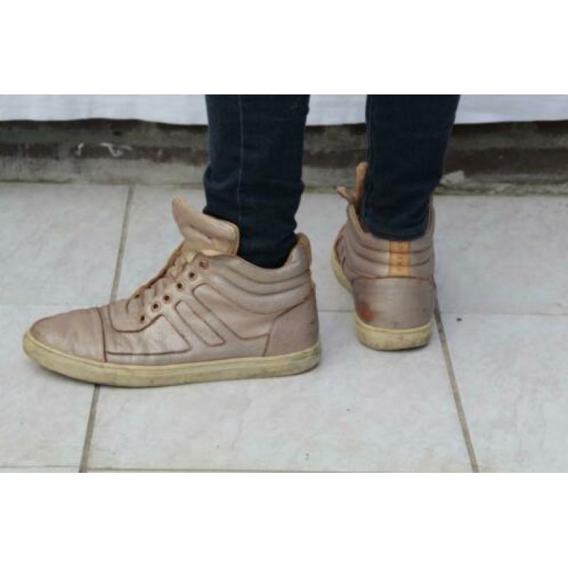 bronzen leren sneakers. Mt 40 Merk Fretons