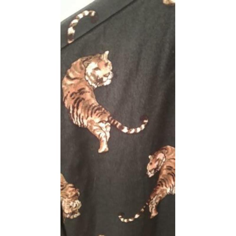 Catwalk junkie blouse groen maat m leopard tijger zgan