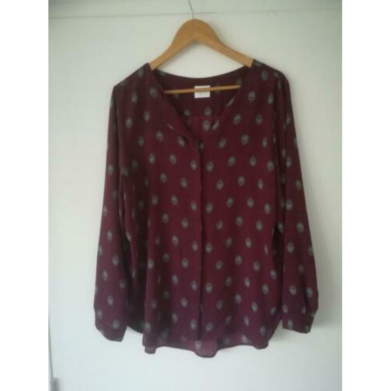 Supermooie blouse tuniek bordeaux print Vila 42