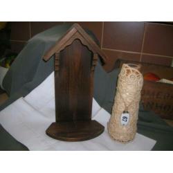 houten kapelletje kleine console voor (heilig) beeldje