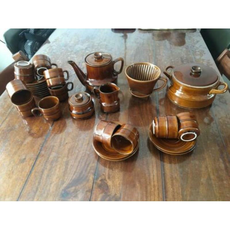 Vintage servies bruin tulowice