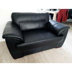 Te koop: Grote Zwart lederen stoel