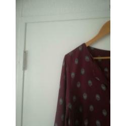 Supermooie blouse tuniek bordeaux print Vila 42