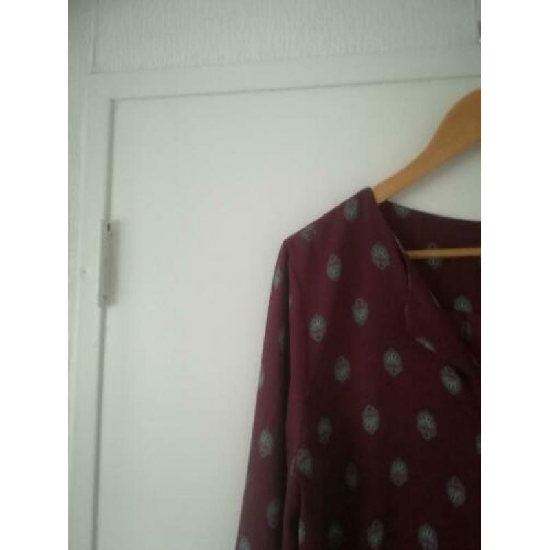 Supermooie blouse tuniek bordeaux print Vila 42