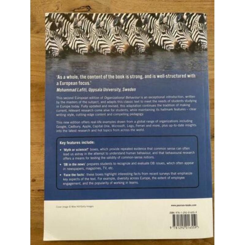 Organizational Behaviour isbn 9781292016559; Bedrijfskunde