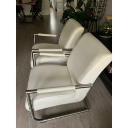 2x fauteuil Henders en Hazel Angelica wit leer