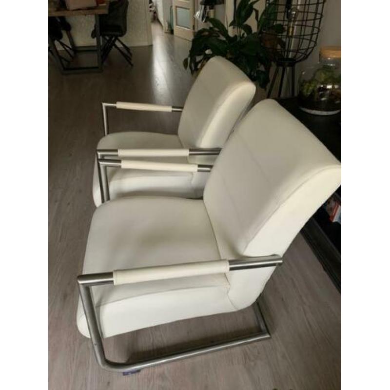 2x fauteuil Henders en Hazel Angelica wit leer