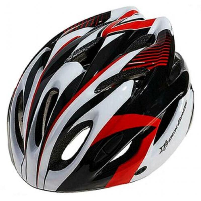 Fietshelm wielrenhelm mtb racefiets fiets helm rood wit zwar
