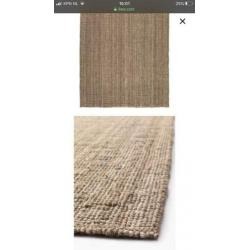 ZGAN groot vloerkleed geweven Lohals jute 160x230. €25,-