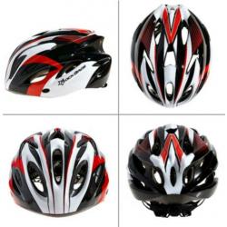 Fietshelm wielrenhelm mtb racefiets fiets helm rood wit zwar
