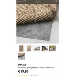 ZGAN groot vloerkleed geweven Lohals jute 160x230. €25,-