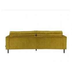 3-zits bank hocker fauteuil velours okergeel fluweel