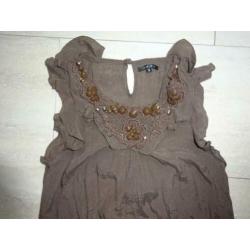 bruin shirtje / top (maat S) van AMISU (new Yorker)