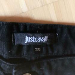 Mooie zwarte broek met zilveren bies van Roberto Cavalli, 28
