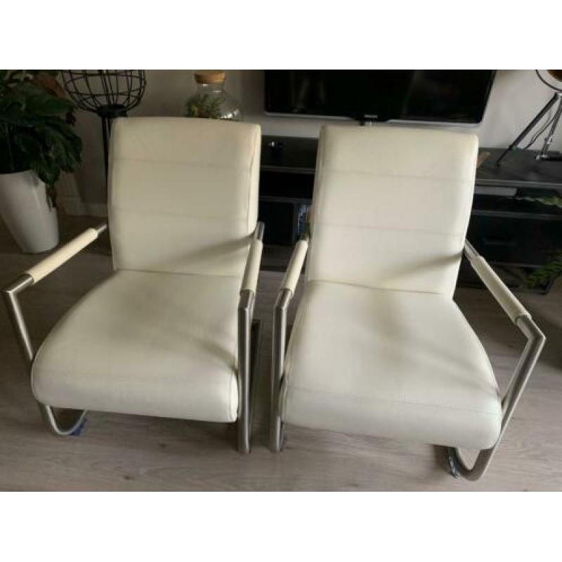 2x fauteuil Henders en Hazel Angelica wit leer