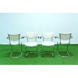 Als NIEUW! 4 Gebroeders De Witt 3011 design eetkamerstoelen