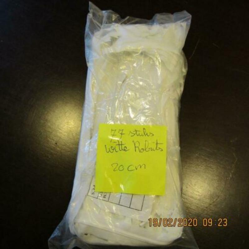 77 stuks Witte Rol/Blinde ritsen 20 cm Color 101