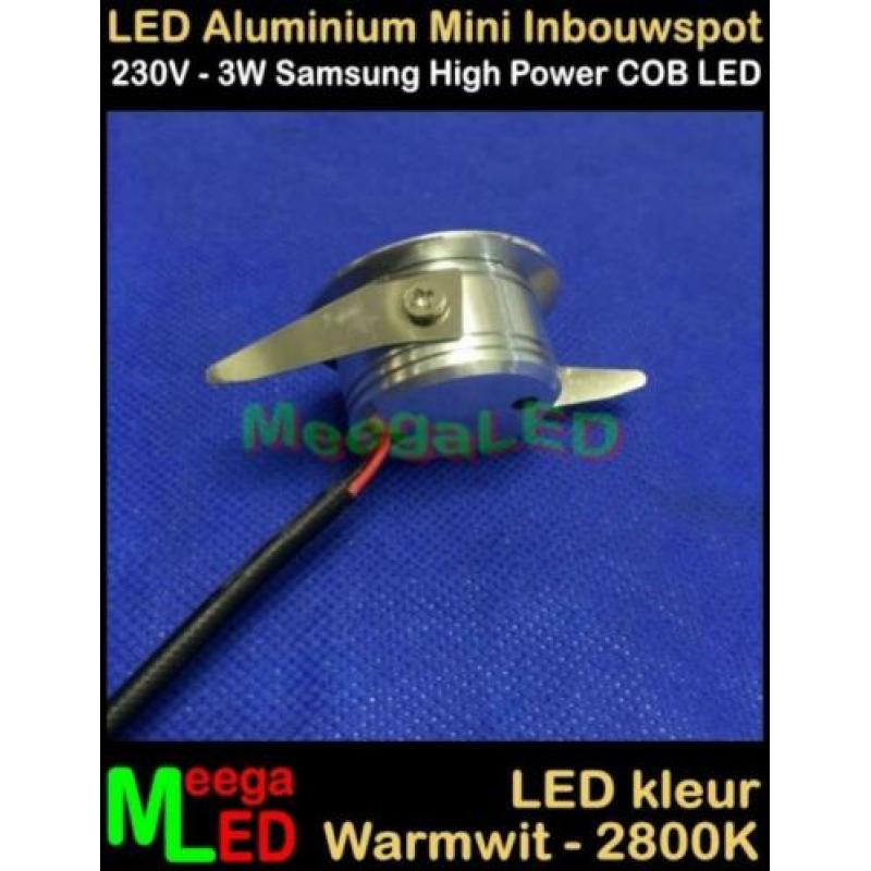 LED 230V mini inbouwspot spot COB 3watt M2 - Warmwit NDB