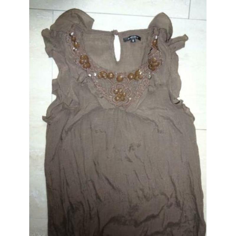 bruin shirtje / top (maat S) van AMISU (new Yorker)