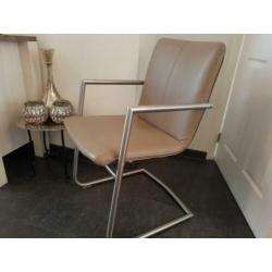 4/6 mokka industrieel eetkamerstoelen/kantoorstoel leer