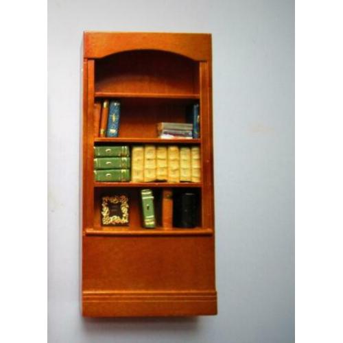 Bibliotheekkast~Boekenkast + Boeken Poppenhuis~Miniatuur~Kas
