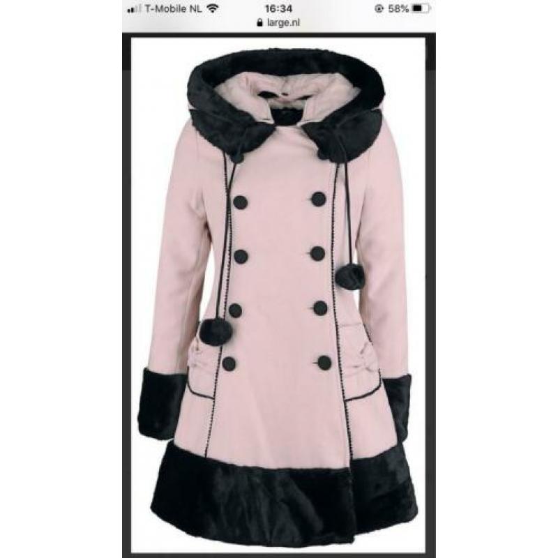 Hell bunny winterjas jane coat lolita , kawaii maat L