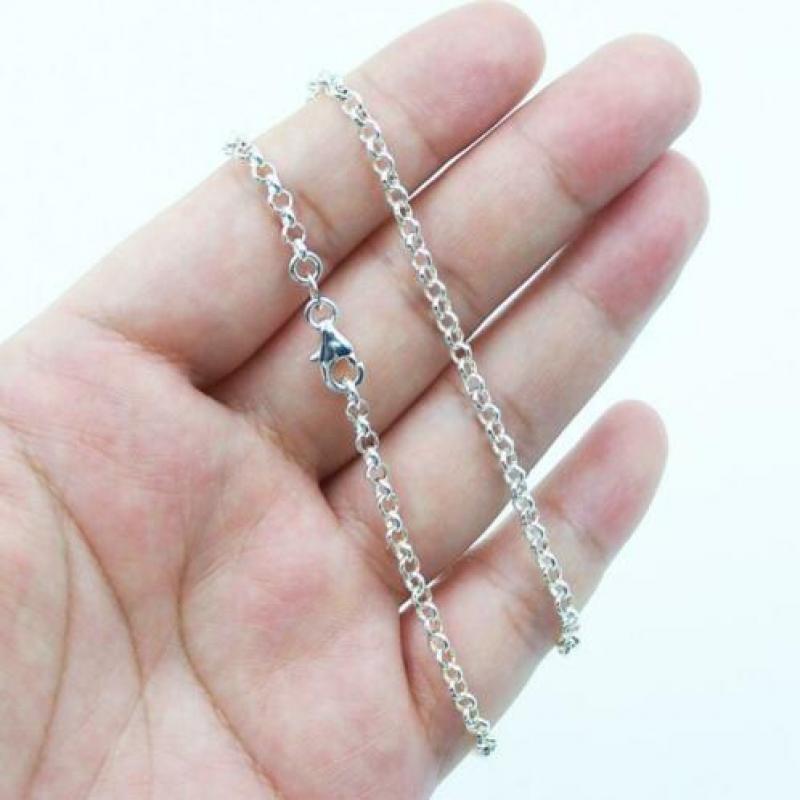 Nieuw! 925 echt zilveren schakelcollier ketting Jasseron cm