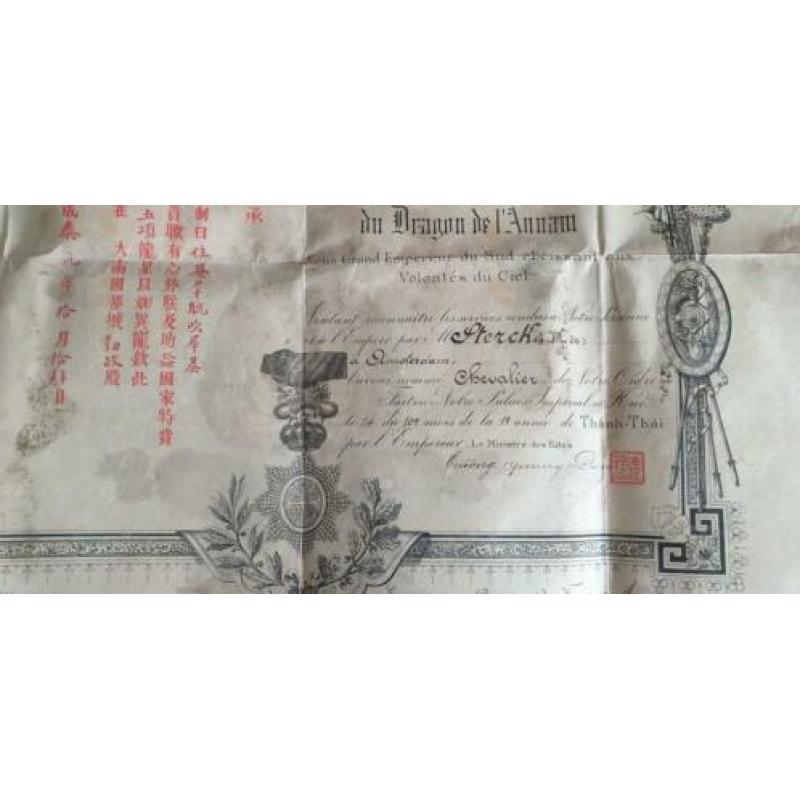 1889 Orde van de Draak van Annam. Ridderorde. Militaire orde